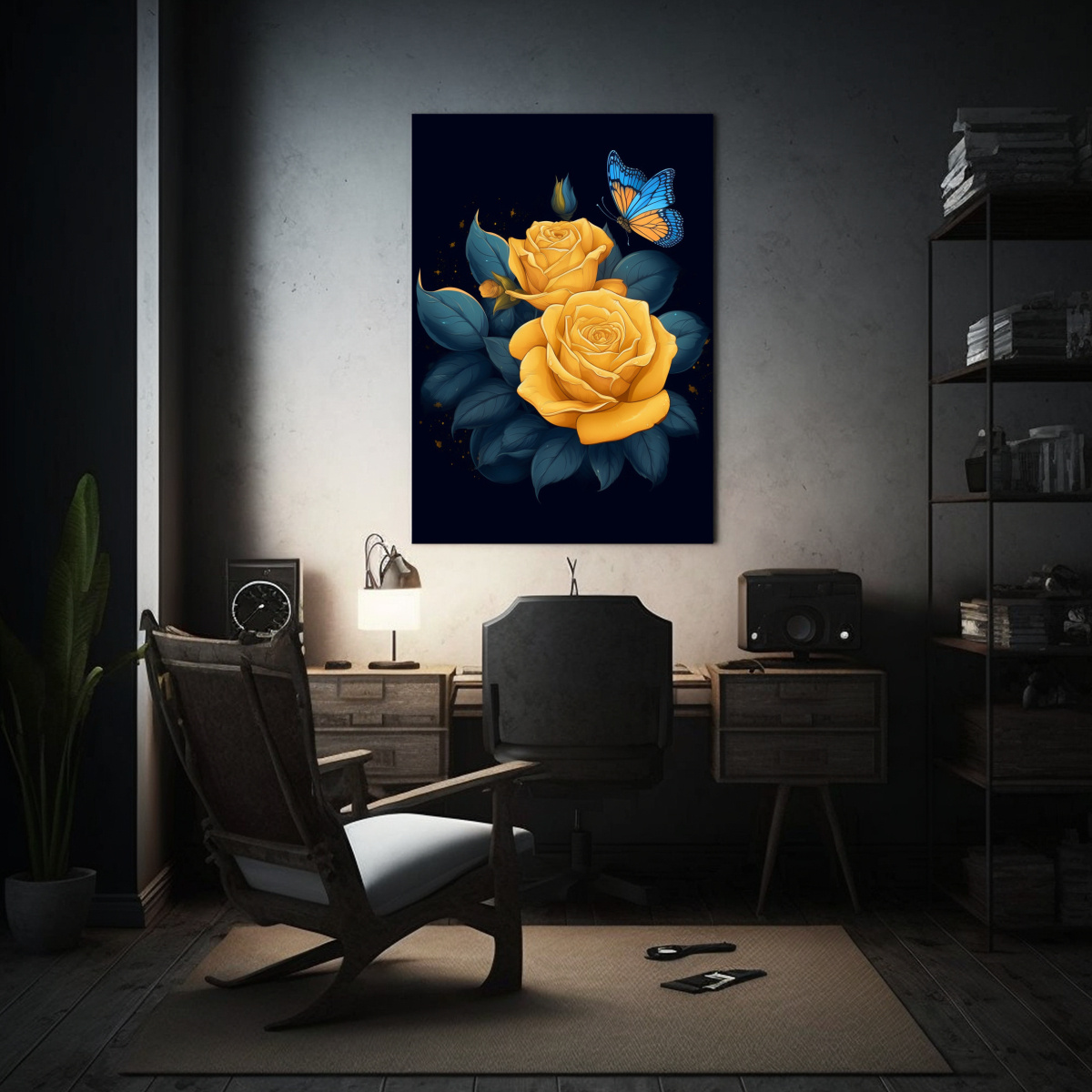 ARTE DE PARED FORMA VISION LIENZO DE UNA ROSA 30X45 CM - 2