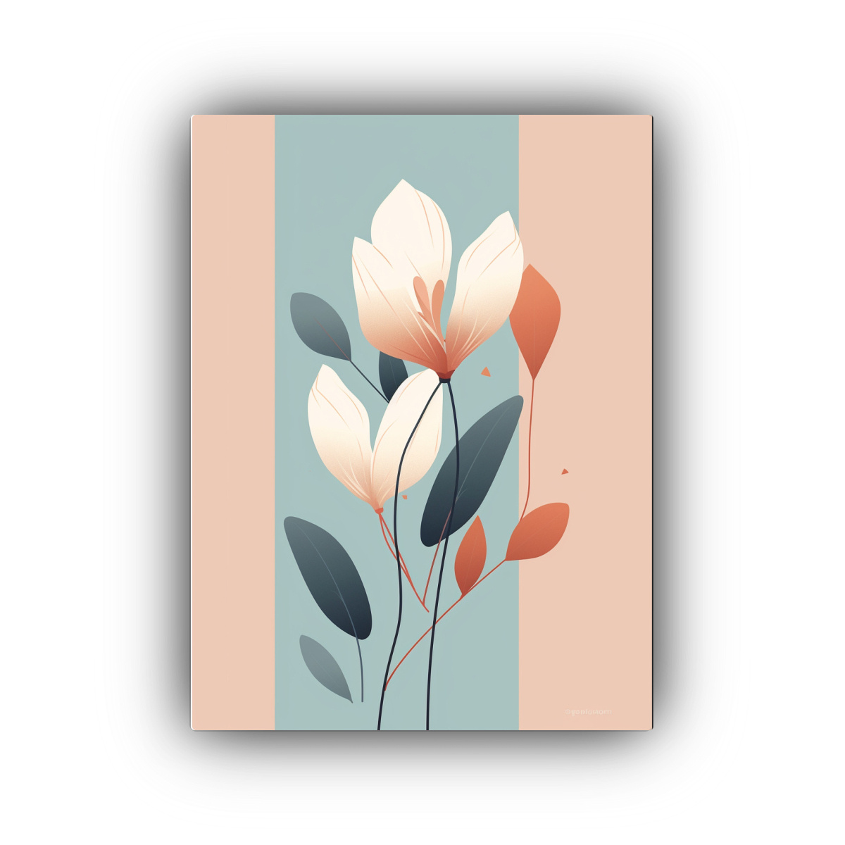 PINTURA DECORATIVA DE ARTE BOTÁNICO MINIMALISTA 20X30 CM - 1