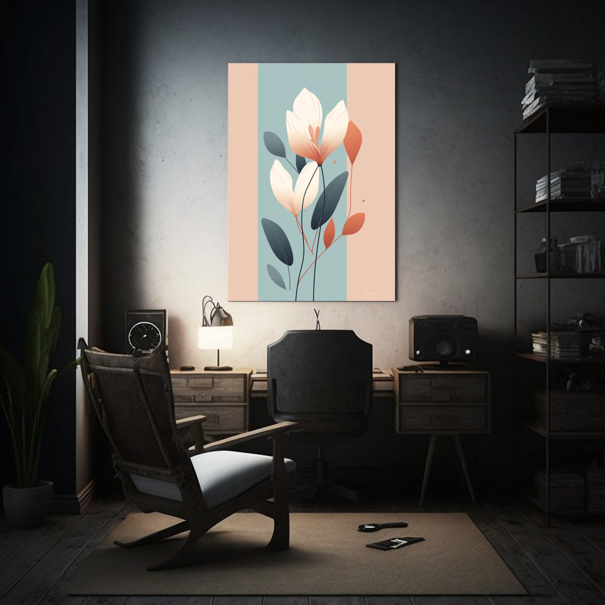 PINTURA DECORATIVA DE ARTE BOTÁNICO MINIMALISTA 20X30 CM - 2