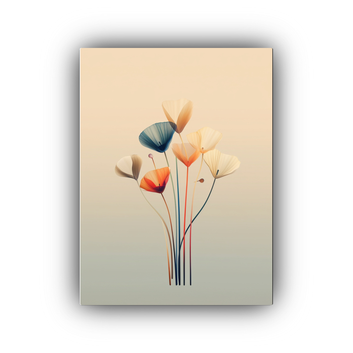 PINTURAS DECORATIVAS DE LÍNEA FINA CON FLORES 20X30 CM - 1
