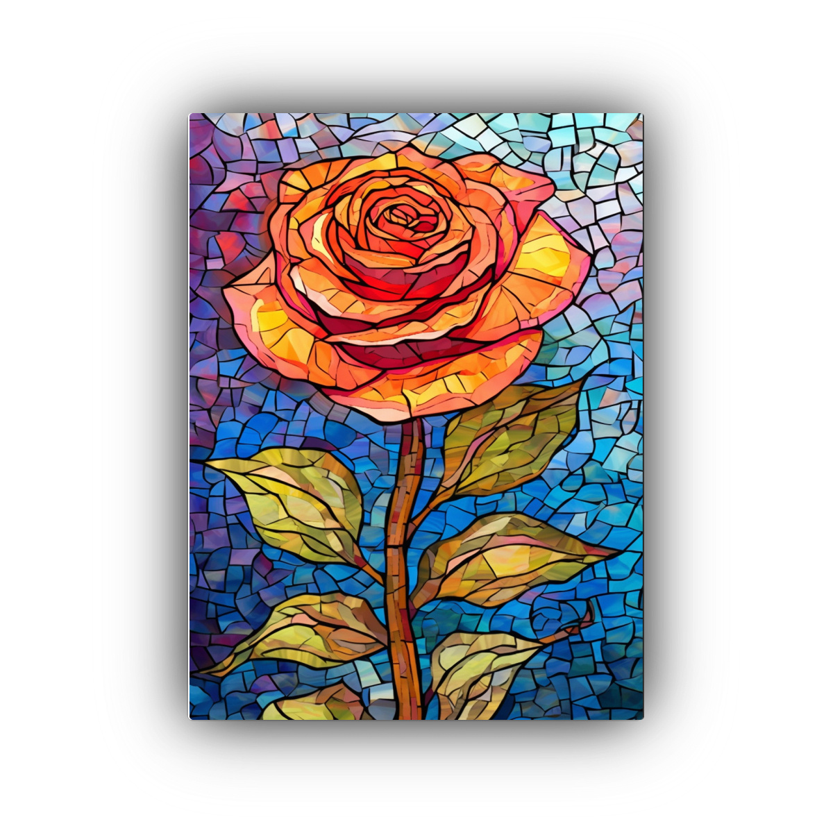 CUADRO VANGUARDIA IMPRESIONANTE MOSAICO ROSA CON 40X50 CM - 1