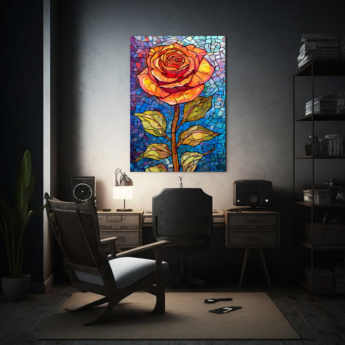 CUADRO VANGUARDIA IMPRESIONANTE MOSAICO ROSA CON 40X50 CM - 2