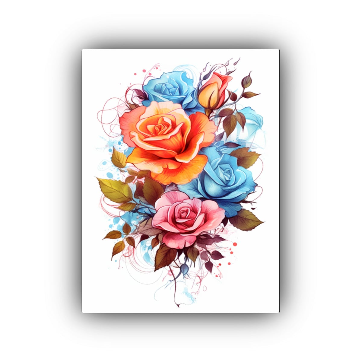 CUADRO FLORAL EN BASTIDOR CON COMPOSICIÓN DE 80X120 CM - 1