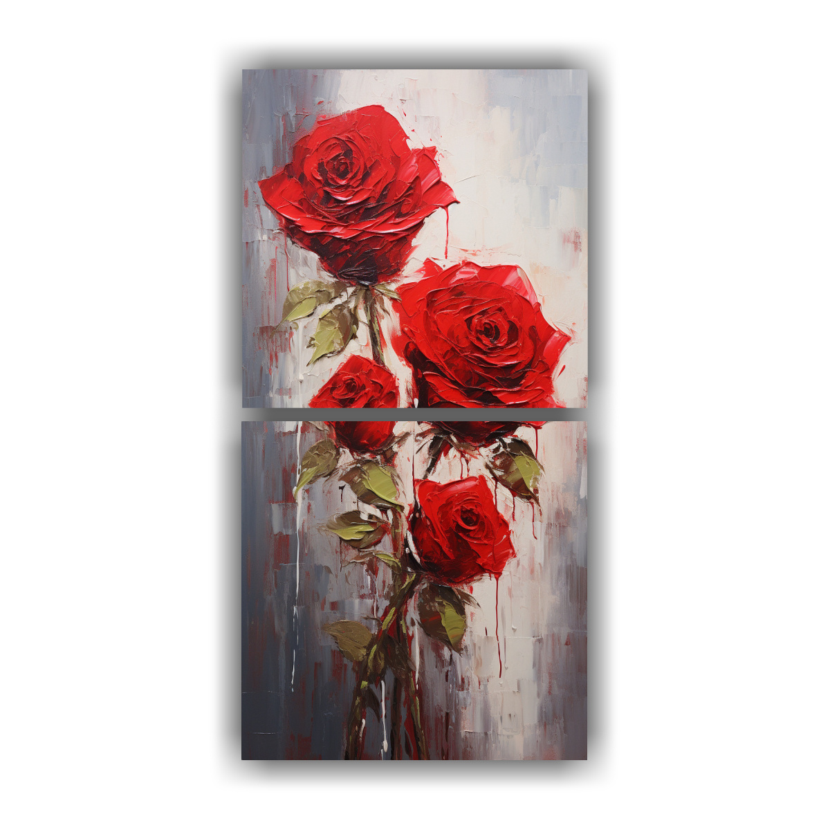 CUADRO TEMÁTICA EXUBERANTE: RED ROSES EN LIENZO 70X140 CM - 1