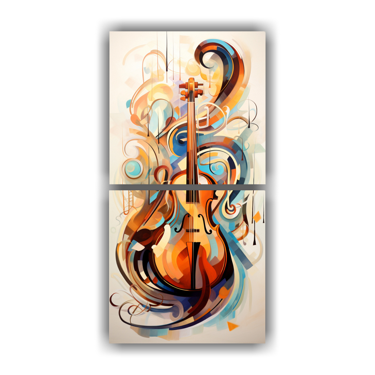 COMPOSICIONES MODERNAS MUSICALES, NOTAS FLUYENDO 50X100 CM - 1
