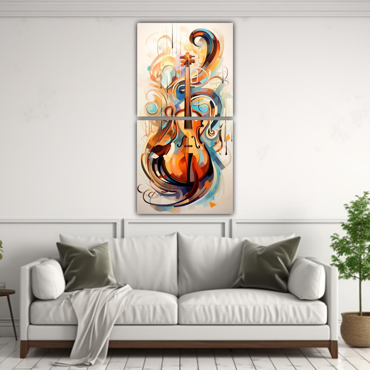 COMPOSICIONES MODERNAS MUSICALES, NOTAS FLUYENDO 50X100 CM - 2