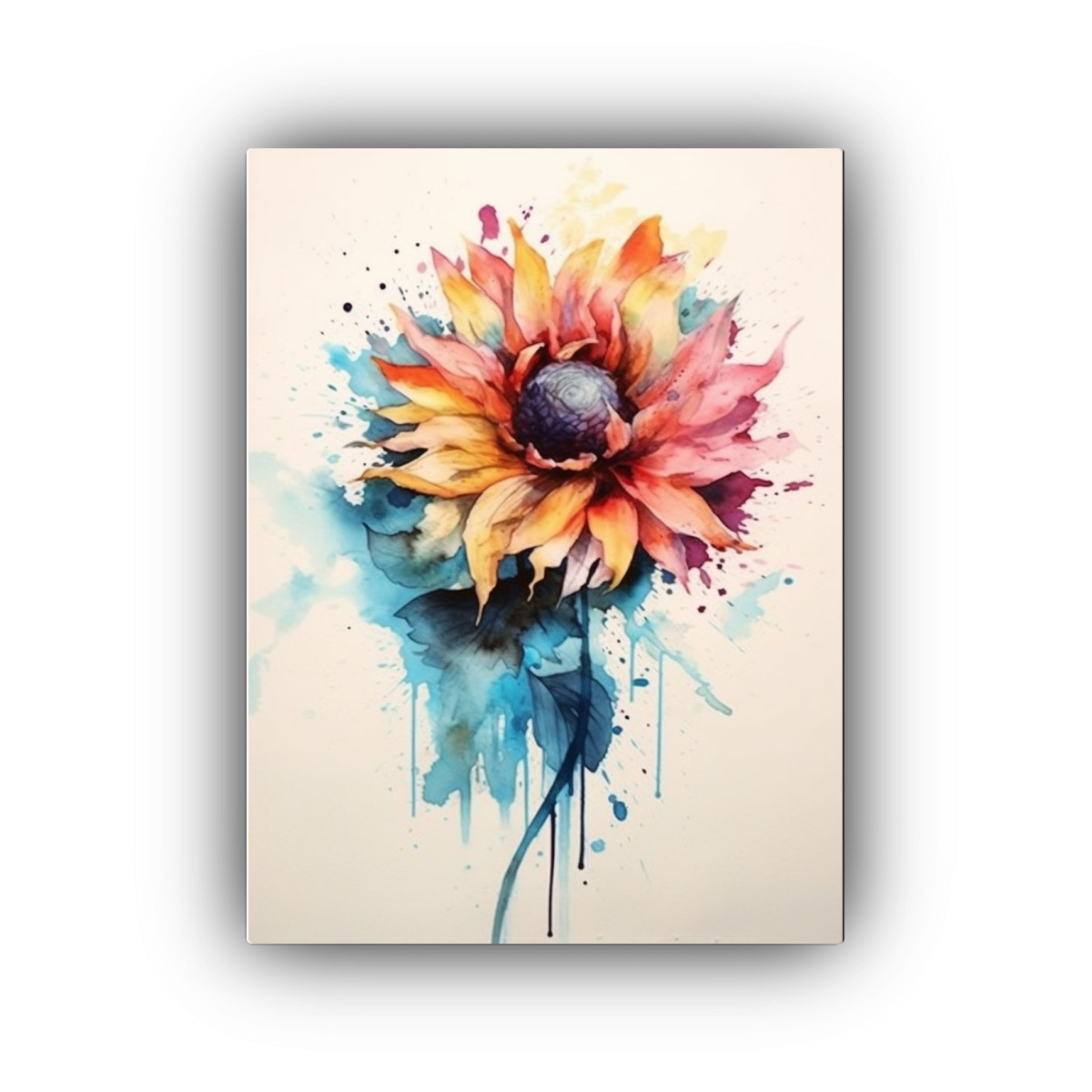 PINTURA DECORATIVA FLORAL INSPIRADORA ESTILO 50X75 CM - 1