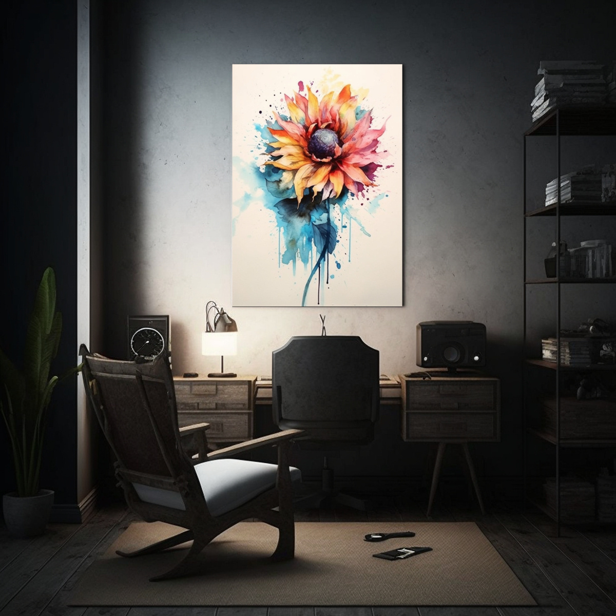 PINTURA DECORATIVA FLORAL INSPIRADORA ESTILO 50X75 CM - 2