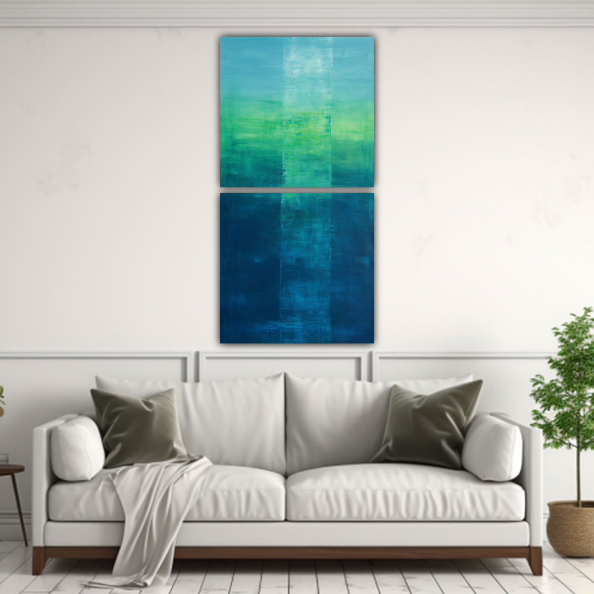 PINTURA FINA CON LÍNEAS LUMINOSAS: SET 2 LIENZOS 50X100 CM - 2