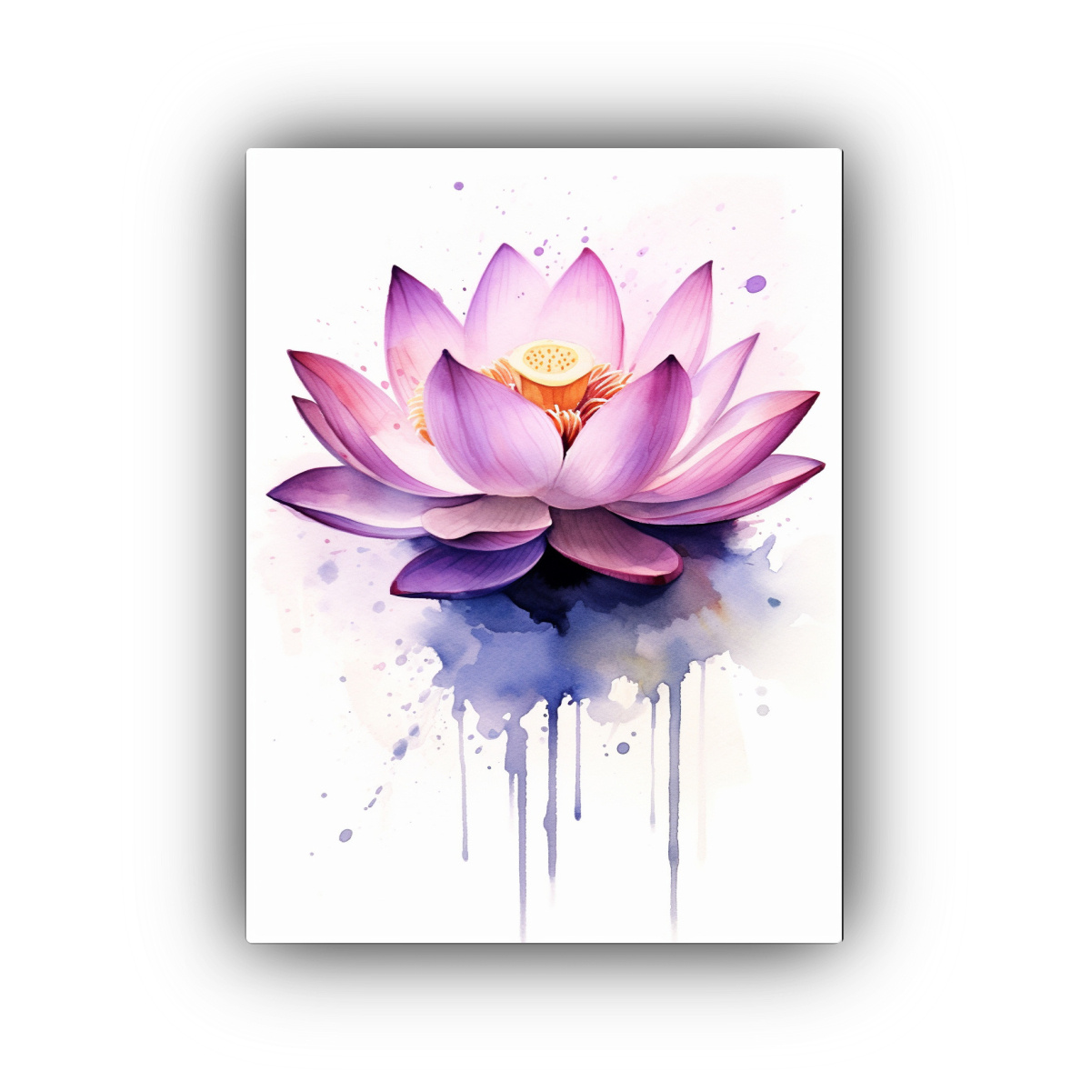 CUADRO CANVA: LOTO ROSA PÚRPURA CON EFECTO 40X60 CM - 1