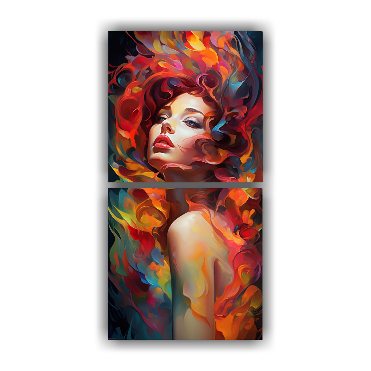 PINTURAS DECORATIVAS DE FUSIÓN ABSTRACTA DE 40X80 CM - 1
