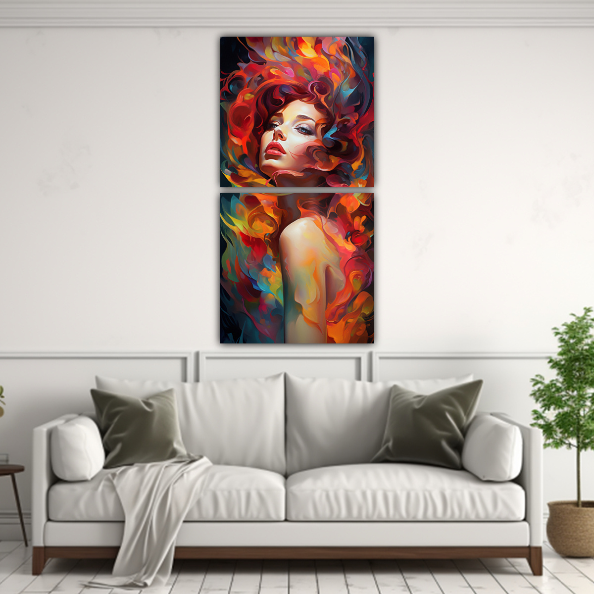 PINTURAS DECORATIVAS DE FUSIÓN ABSTRACTA DE 40X80 CM - 2