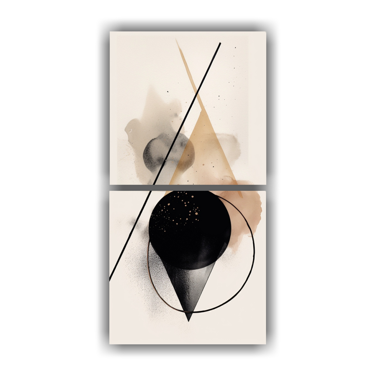 CUADRO ABSTRACTO EN BLANCO Y NEGRO VANGUARDIA 20X40 CM - 1