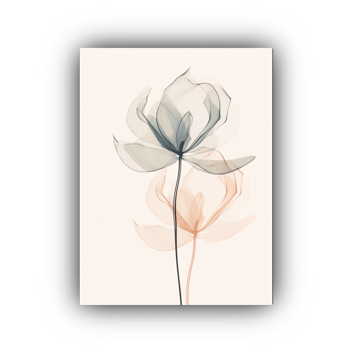 CUADRO LIENZO VINTAGE MINIMALISMO FLOR DE LOTO 20X30 CM - 1