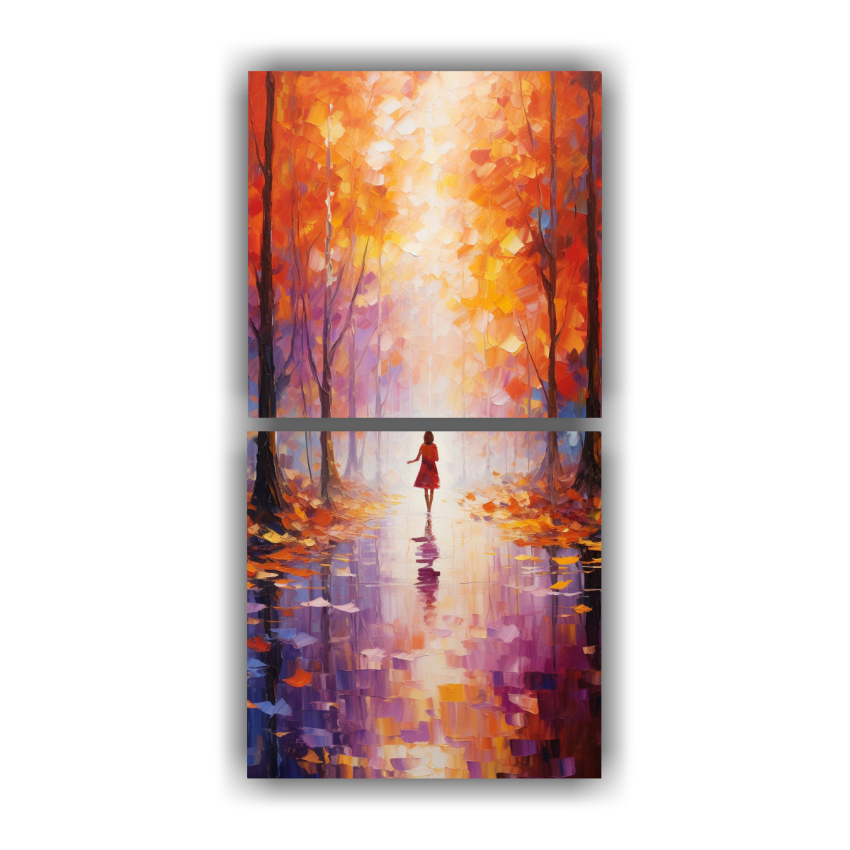 PINTURAS ABSTRACTAS SET 2 COMPOSICIONES MODERNO 80X160 CM - 1