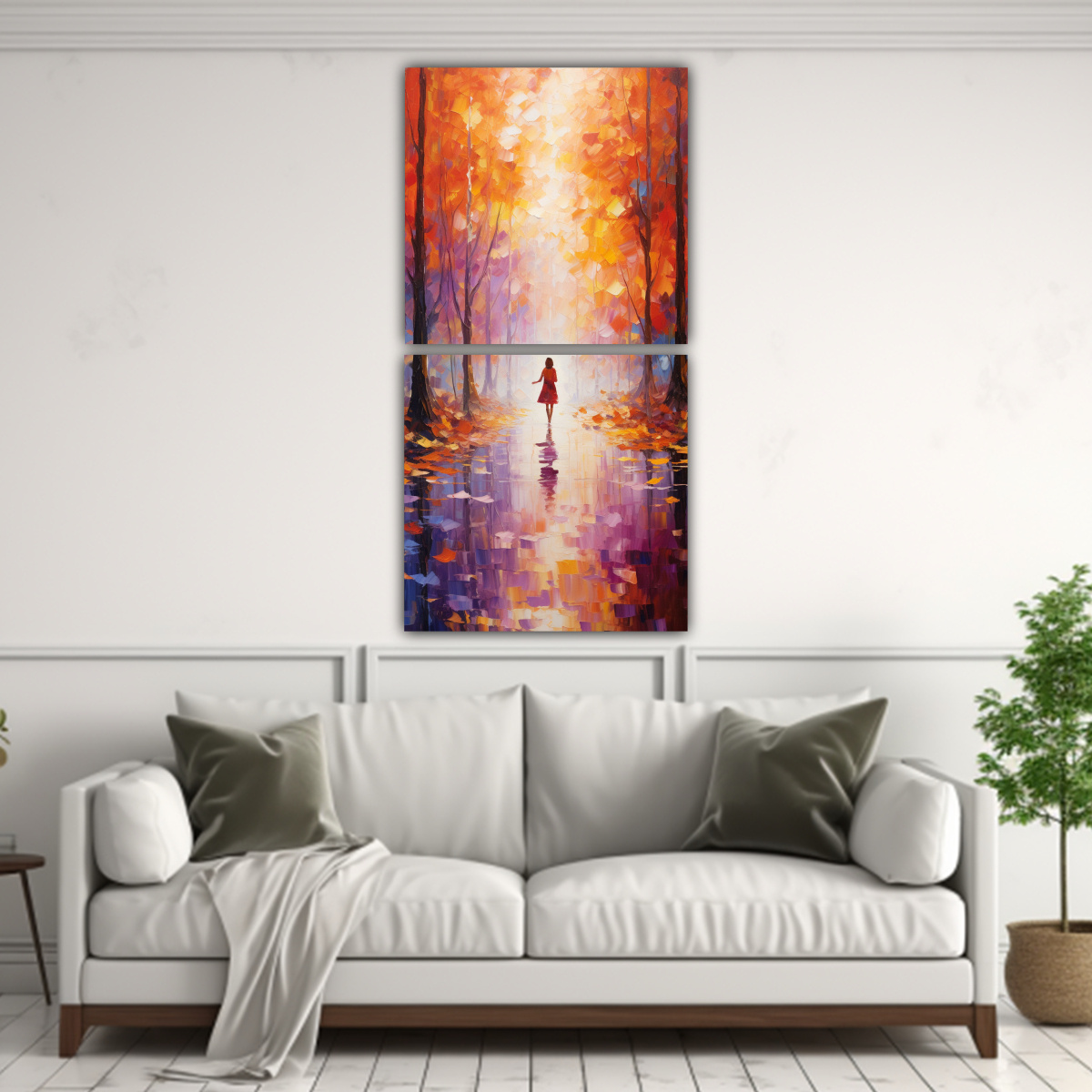 PINTURAS ABSTRACTAS SET 2 COMPOSICIONES MODERNO 80X160 CM - 2