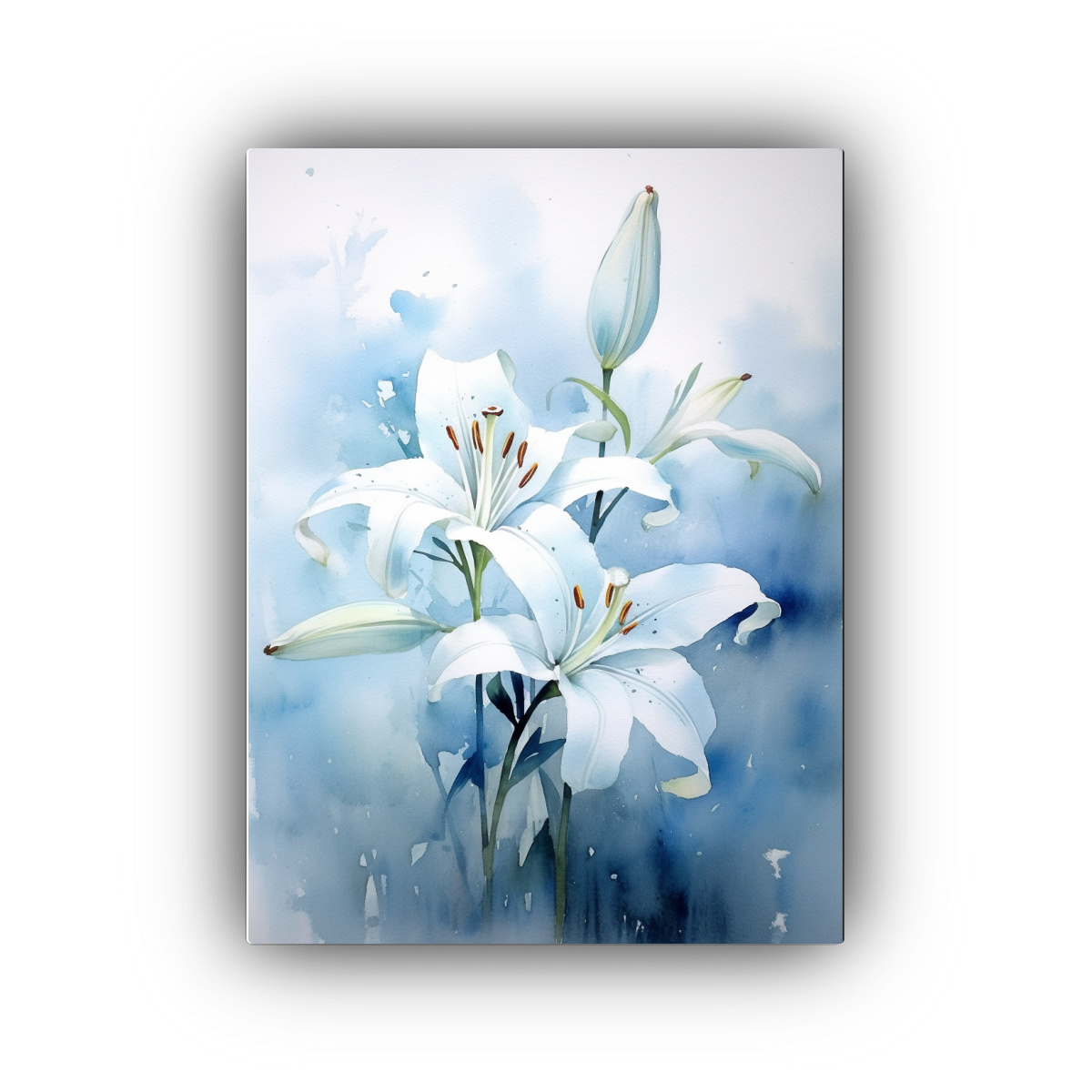 PINTURA DECORATIVA DE FONDO ACUARELA DE LIRIO EN 30X40 CM - 1