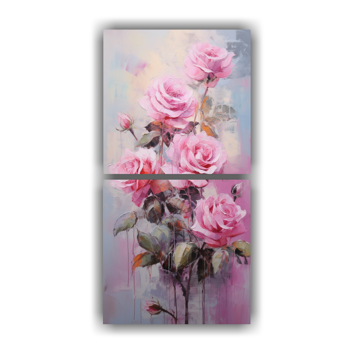 CUADRO DE EXPOSICIÓN MODERNO CON DOS TELAS DE 40X80 CM - 1