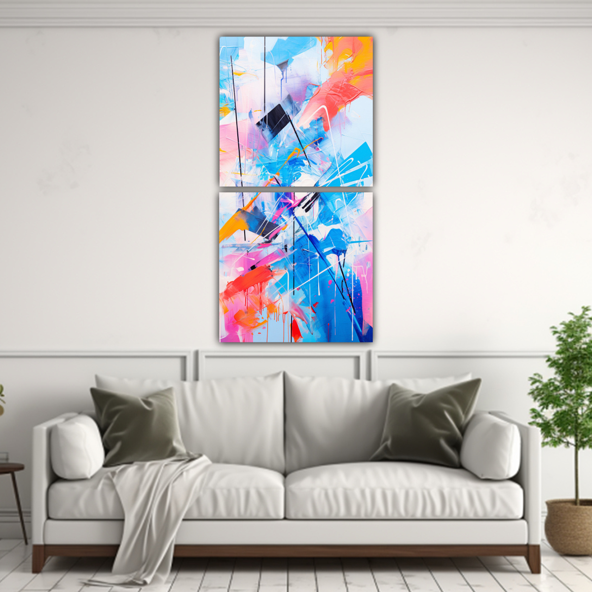 COMPOSICIONES MAJESTUOSAS: FUSIÓN ABSTRACTA DE 80X160 CM - 2