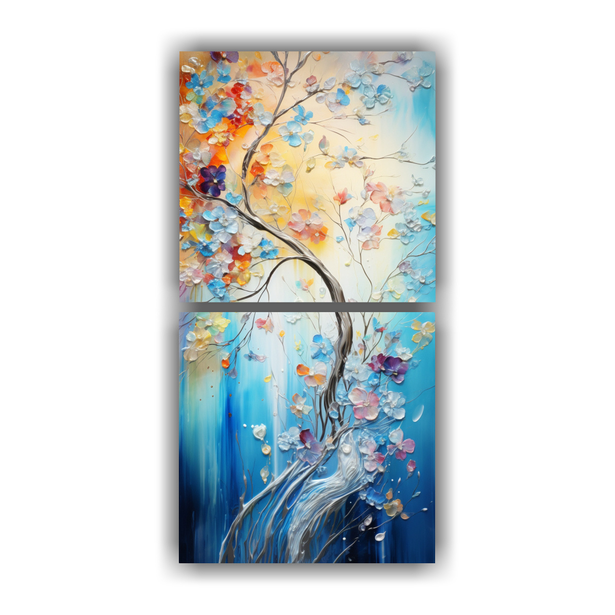 DÍPTICO INSPIRACIÓN EN COLORES ARCOÍRIS Y 60X120 CM - 1