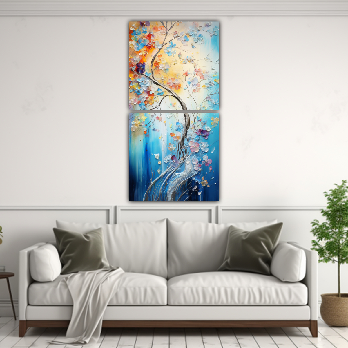DÍPTICO INSPIRACIÓN EN COLORES ARCOÍRIS Y 60X120 CM - 2