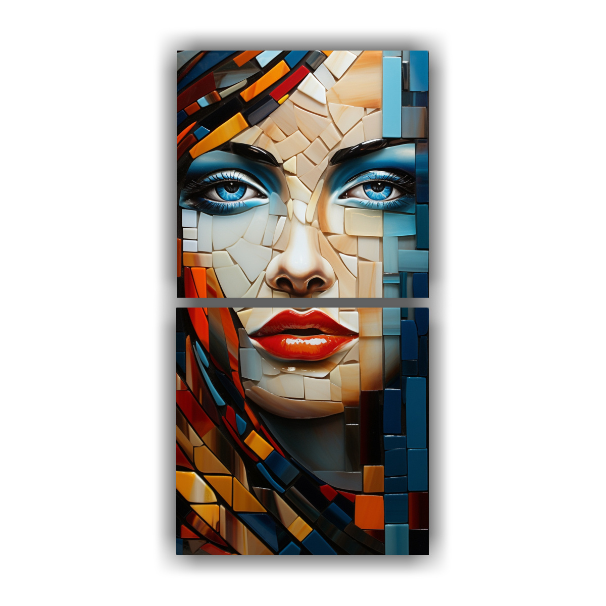 DECORATIVOS LIENZOS CUADRO CLÁSICA EN MOSAIQUISMO 60X120 CM - 1