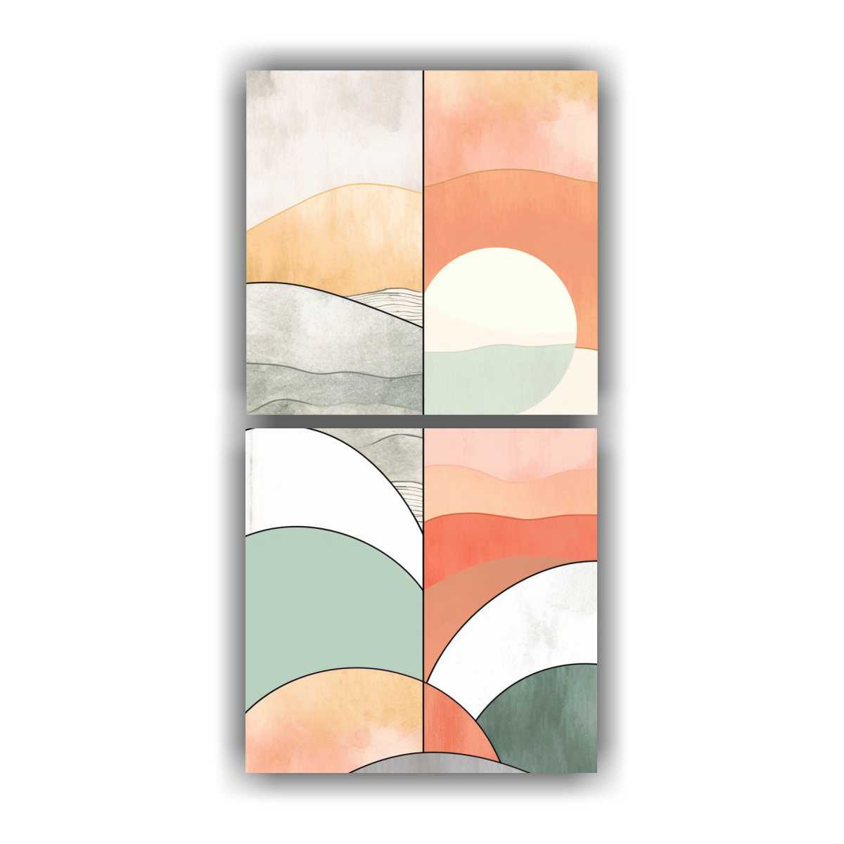 HERMOSO MURAL ABSTRACTO MINIMALISTA BOHO PARA 20X40 CM - 1