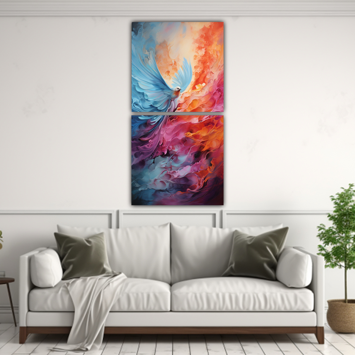 CUADROS ABSTRACTOS COLORIDOS PARA DECORACIÓN DE 80X160 CM - 2