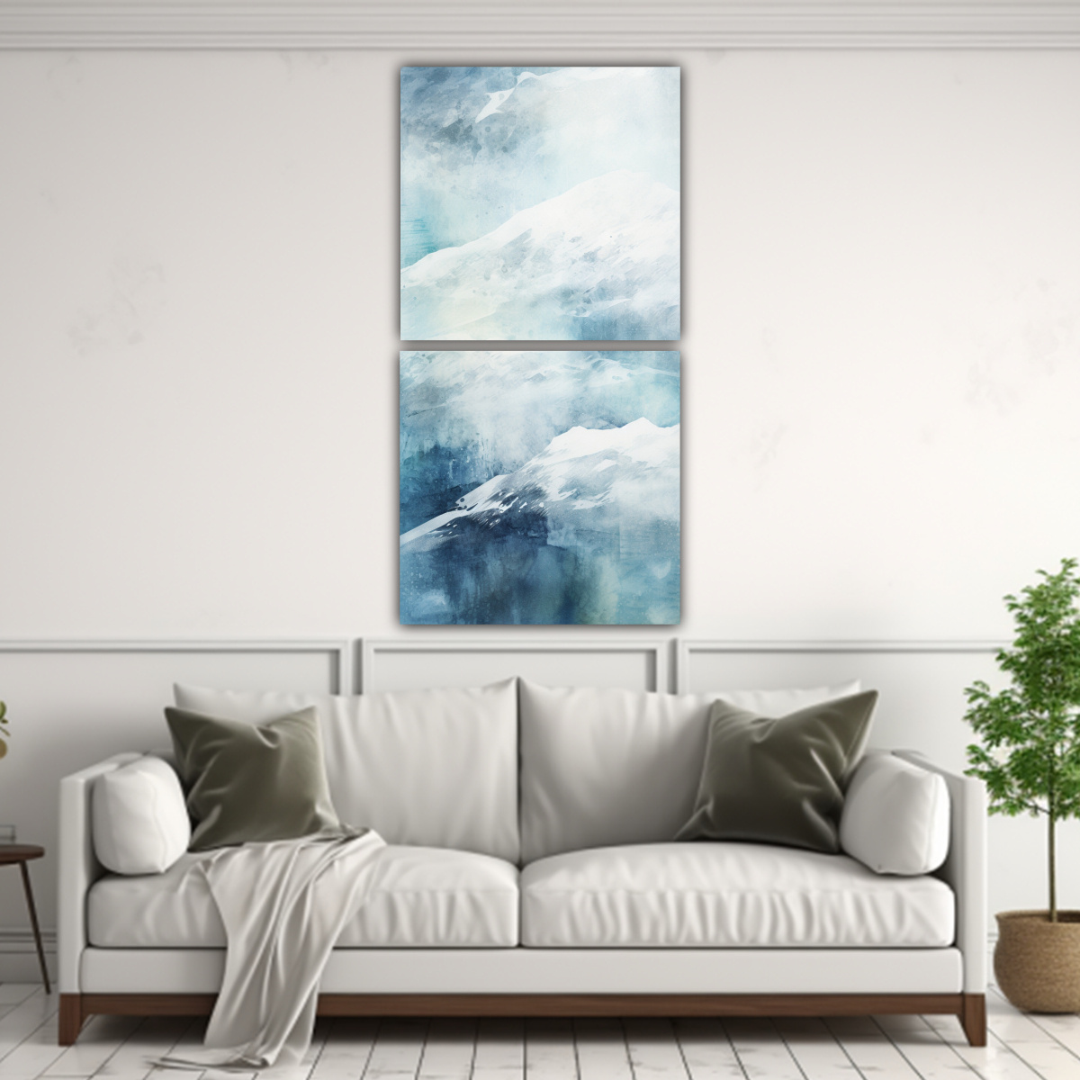 CUADROS ABSTRACTOS TEXTURAS Y COLORES ÁRTICOS 80X160 CM - 2