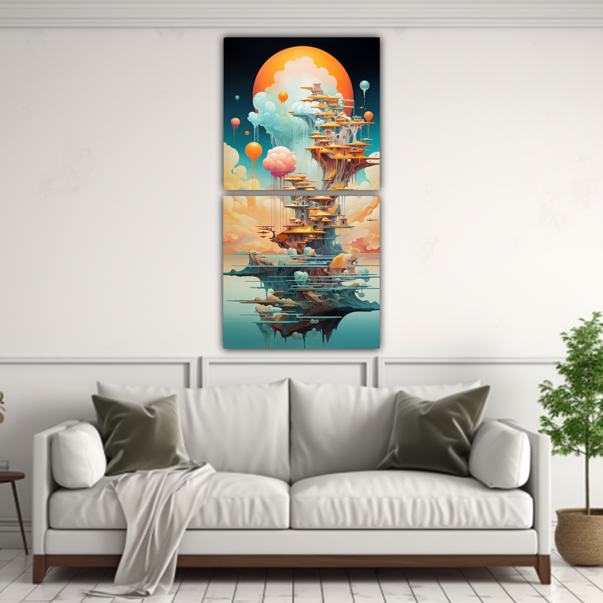 PINTURA DECORATIVA SURREALISTA ENIGMÁTICA CON 80X160 CM - 2
