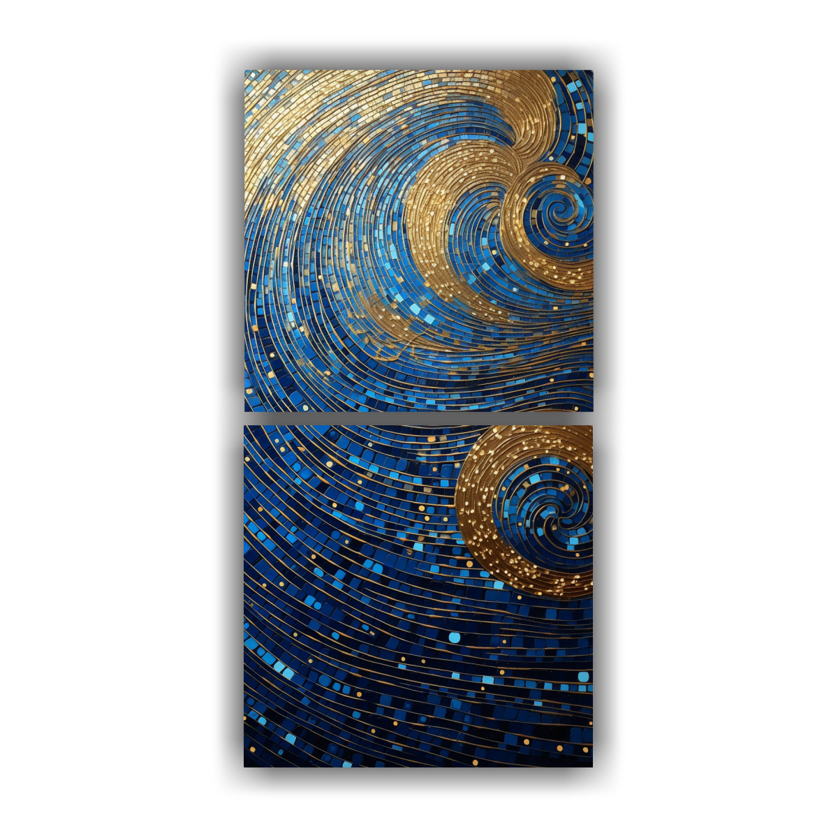 CUADRO TELA CANVAS BAÑO EN ESTILO PUNTILLISMO 70X140 CM - 1