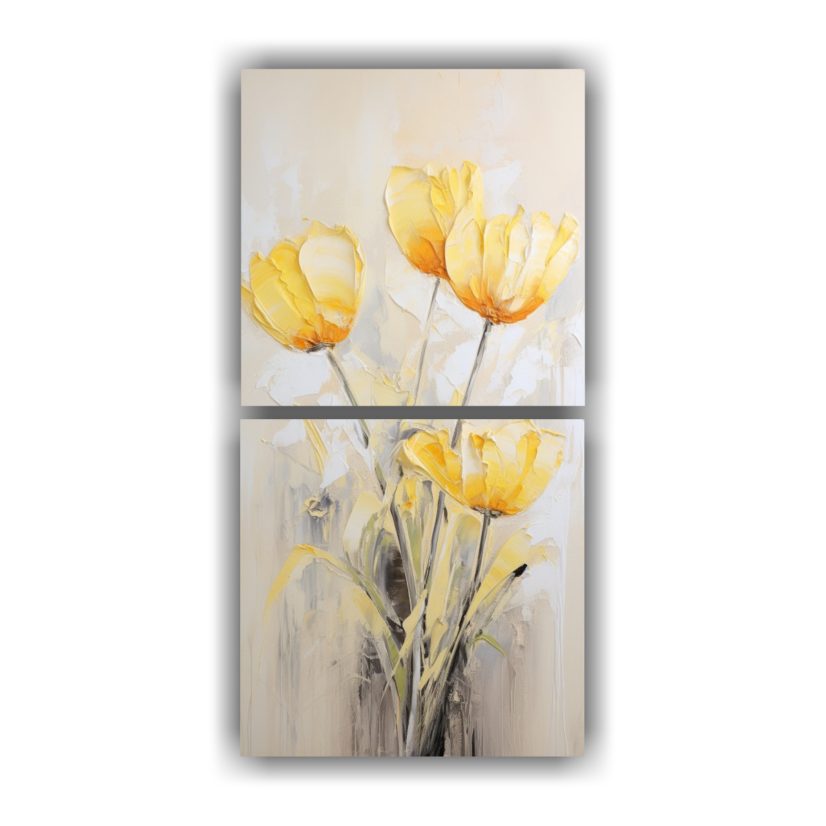 CUADRO DE CUADRO DE COMEDOR CON TULIPANES 80X160 CM - 1