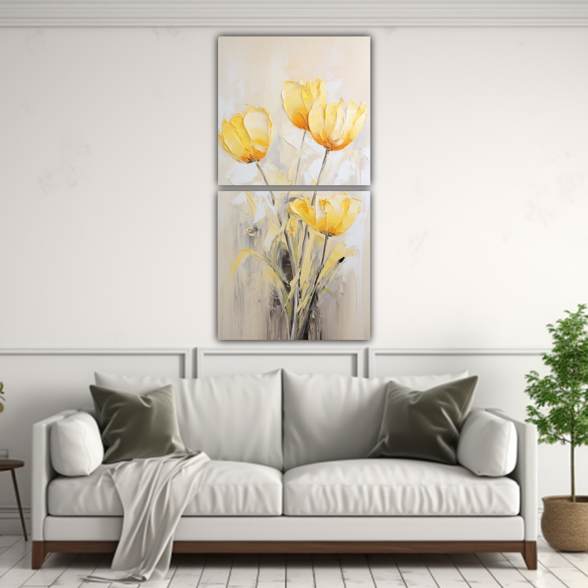 CUADRO DE CUADRO DE COMEDOR CON TULIPANES 80X160 CM - 2