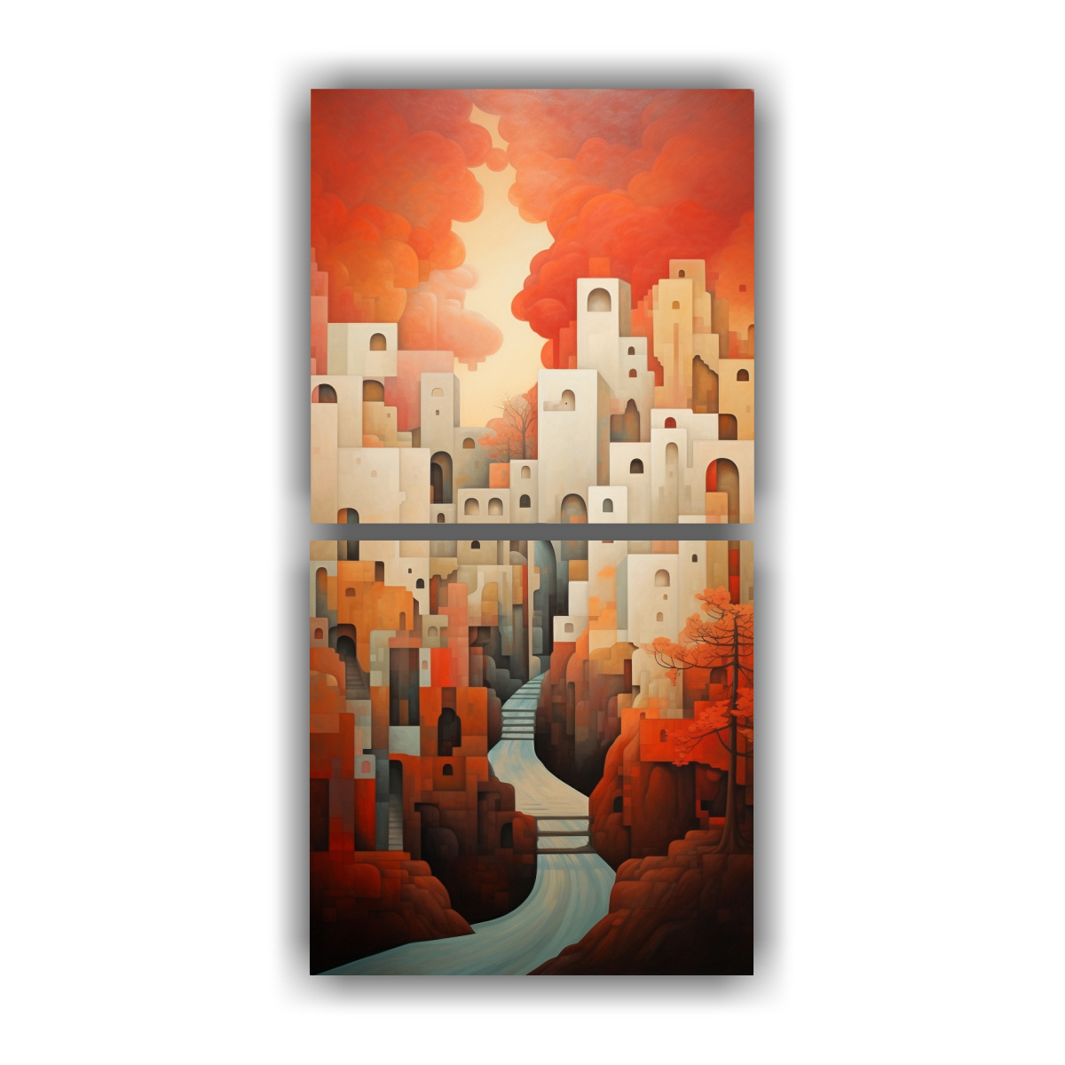 CUADROS ABSTRACTOS MODERNOS PARA HABITACIÓN CON 40X80 CM - 1