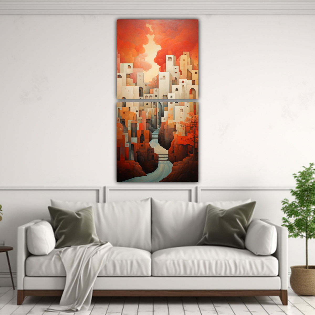 CUADROS ABSTRACTOS MODERNOS PARA HABITACIÓN CON 40X80 CM - 2