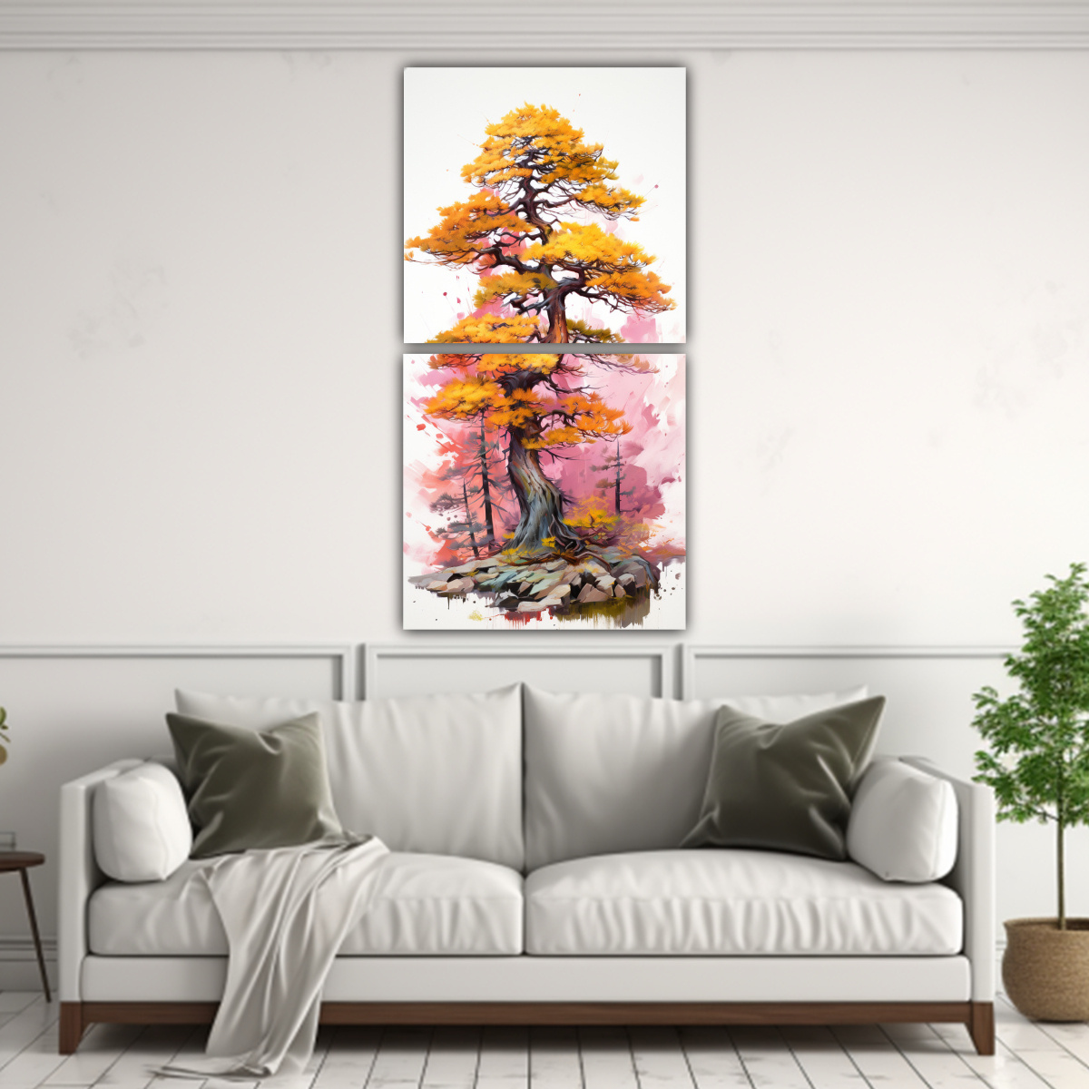 DOS CUADROS DECORATIVOS DE LIENZO PARA BAÑO DE 50X100 CM - 2