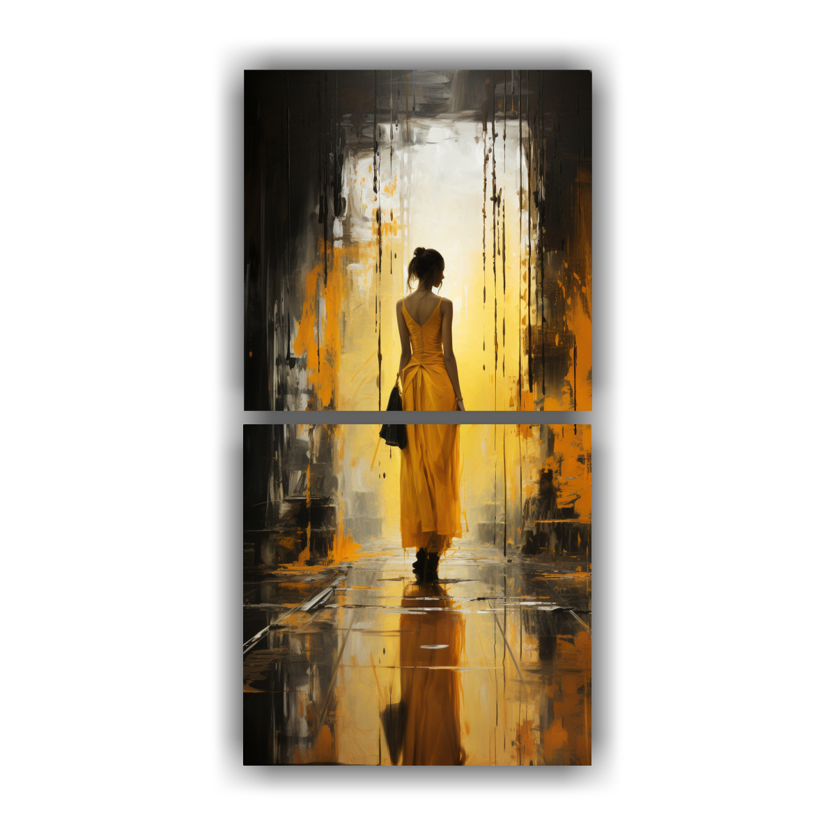SET 2 TELAS EXPRESION COMPOSICIÓN EQUILIBRADA 30X60 CM - 1
