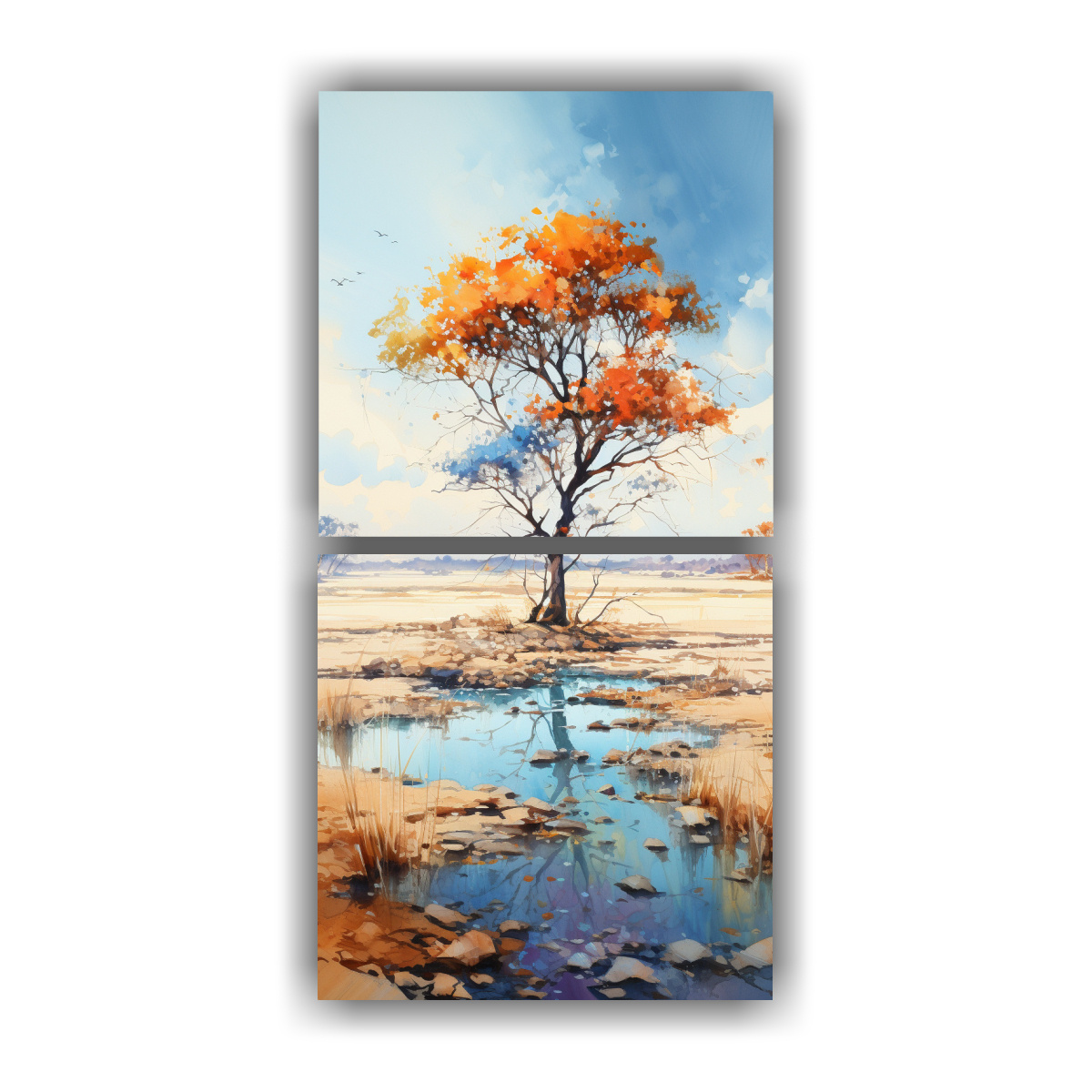 PINTURAS DECORATIVAS ABSTRACTAS EN COLORES 80X160 CM - 1