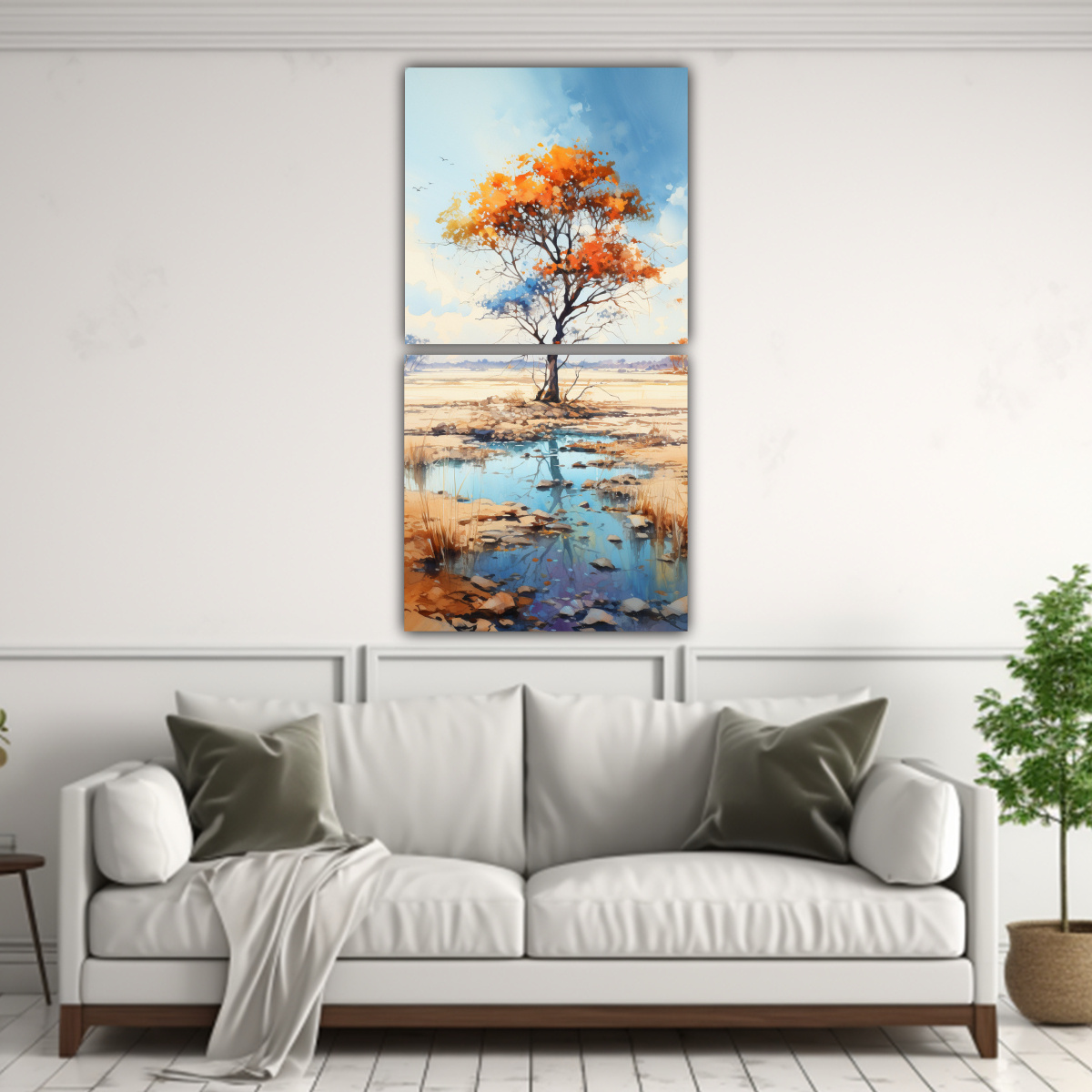PINTURAS DECORATIVAS ABSTRACTAS EN COLORES 80X160 CM - 2