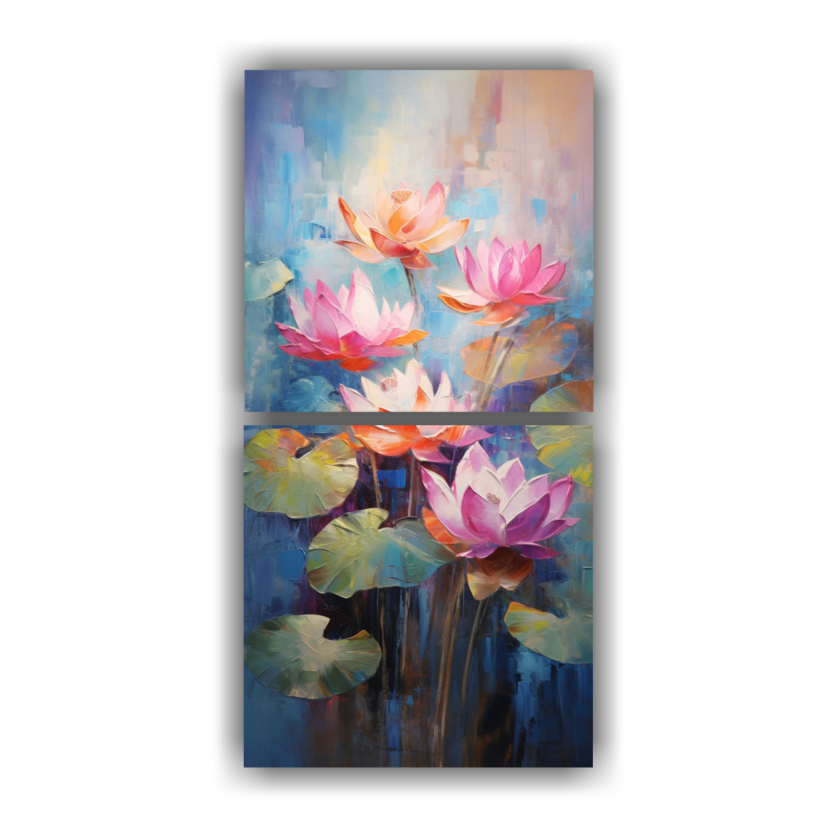 DOS LIENZOS DECORATIVO MINIMALISTA CON PINTURA DE 60X120 CM - 1