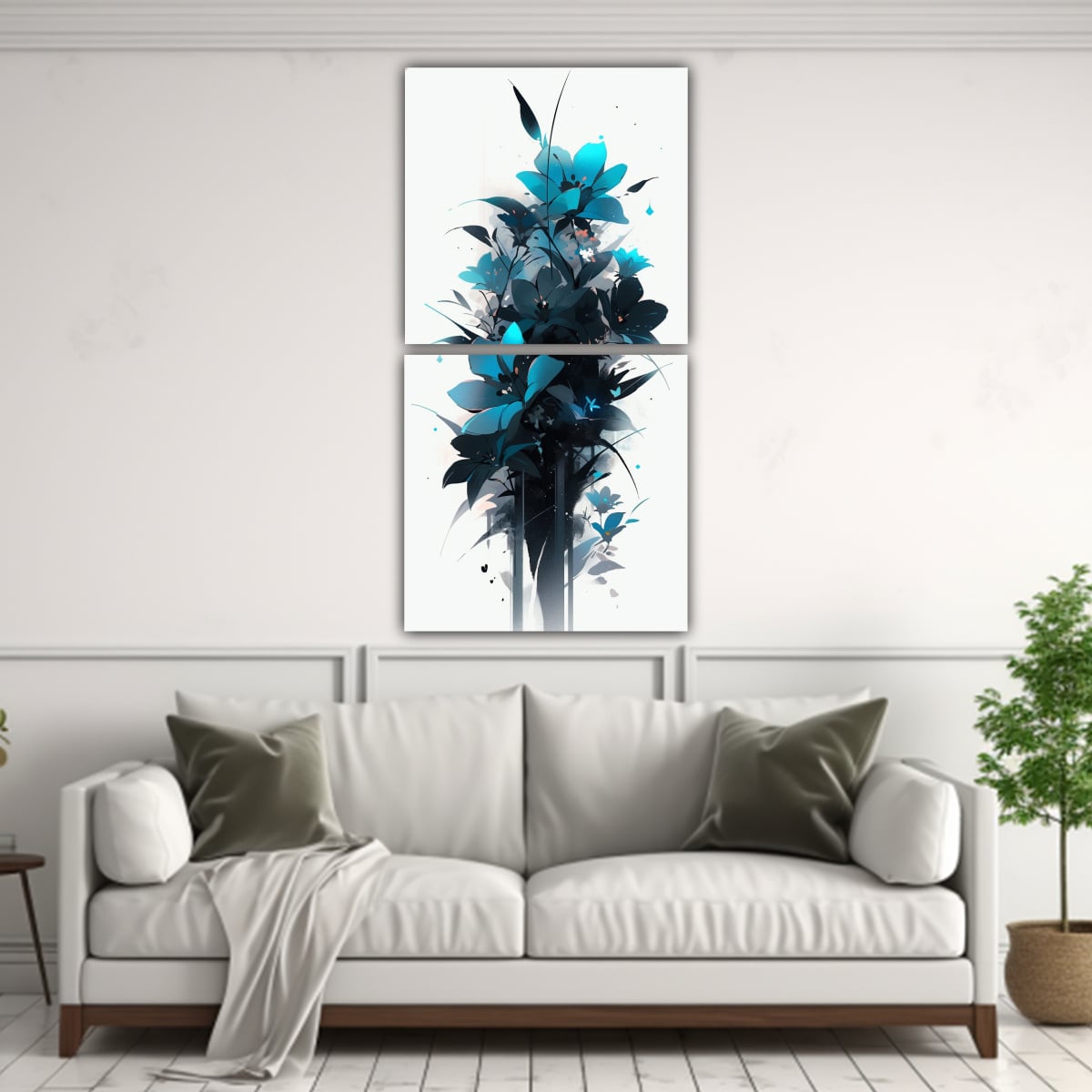 PINTURAS ACUARELAS TURQUESA Y NEGRO ATMOSFERA 20X40 CM - 2