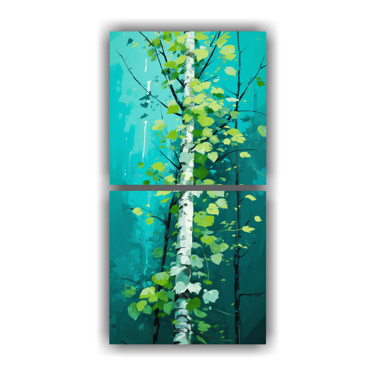 CUADRO FOTOGRÁFICO DE ÁRBOL BONSÁI DE ABEDUL 40X80 CM - 1