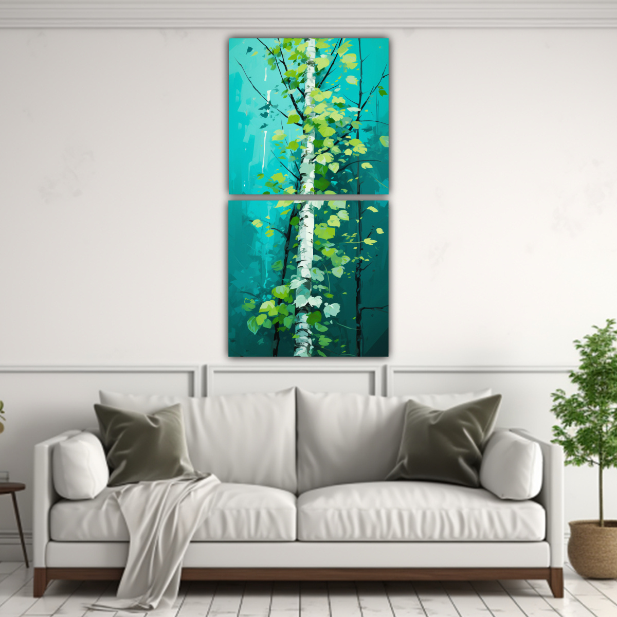CUADRO FOTOGRÁFICO DE ÁRBOL BONSÁI DE ABEDUL 40X80 CM - 2
