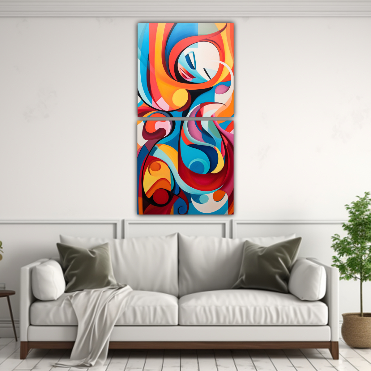 ARTES DE PARED MODERNO LINDA ABSTRACTO Y DINÁMICO 50X100 CM - 2