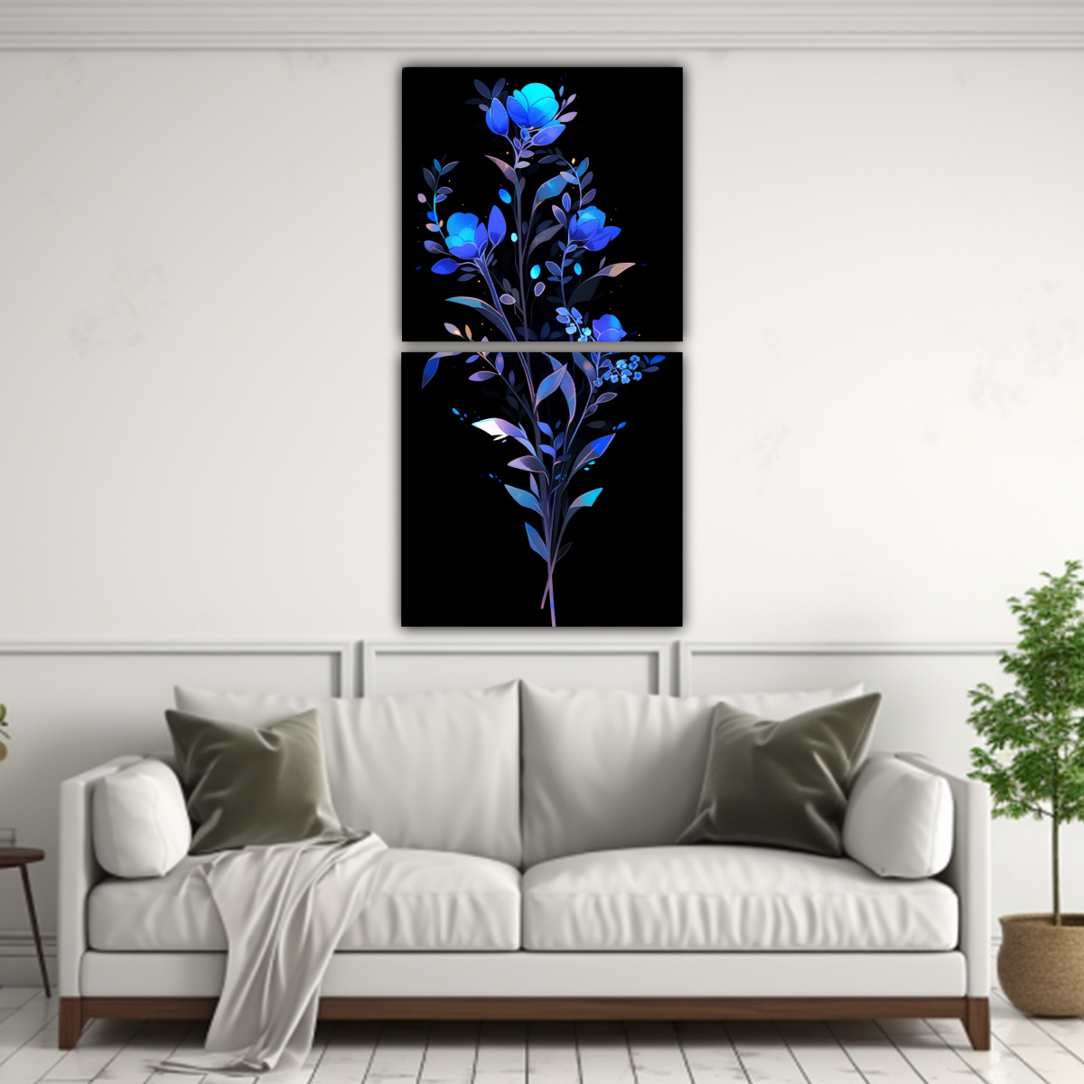 COMPOSICIONES IMAGEN CALIDEZ BLACK Y BLUE NEONOIR 30X60 CM - 2