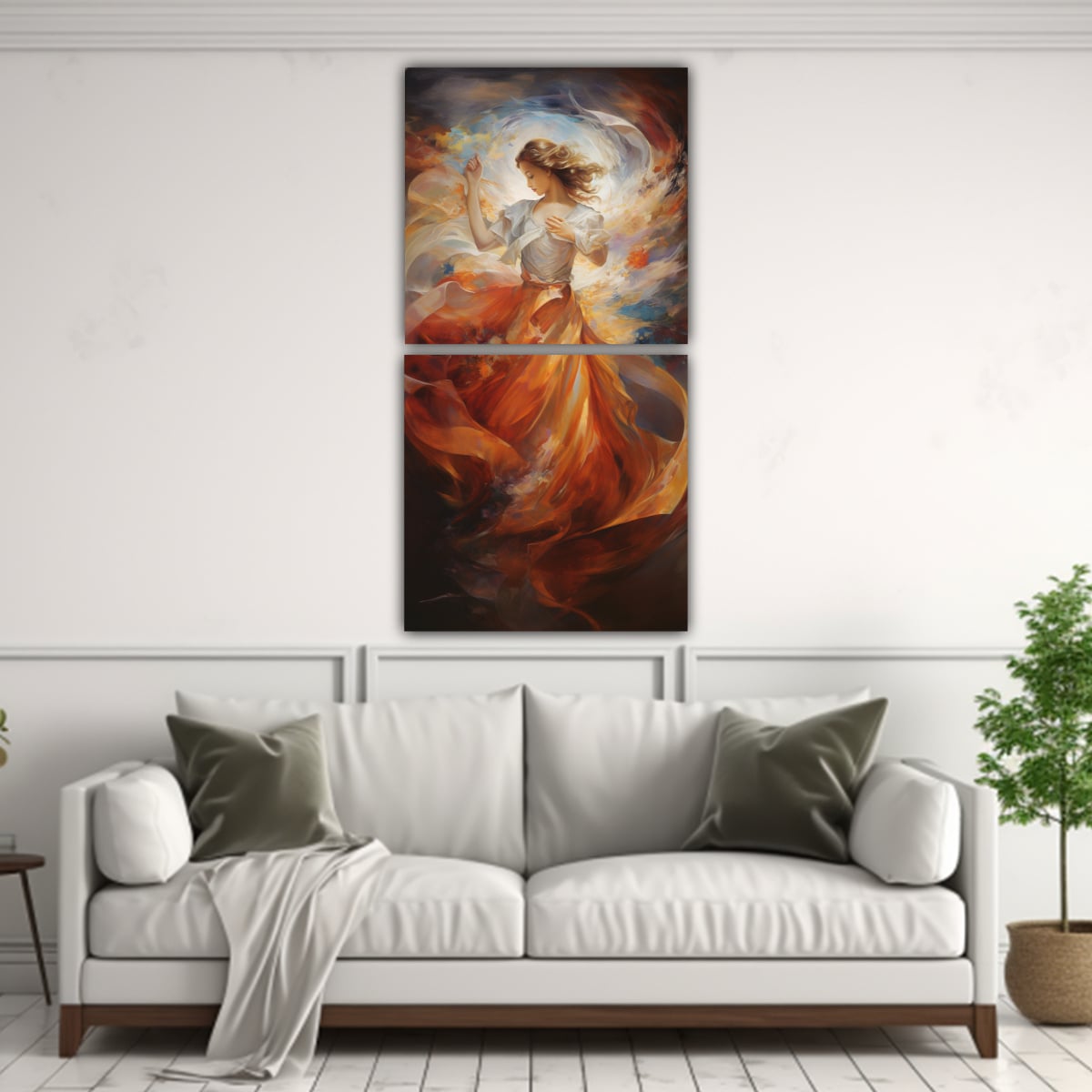 CUADRO VANGUARDIA GAMA DE COLORES ABSTRACTO VALS 80X160 CM - 2