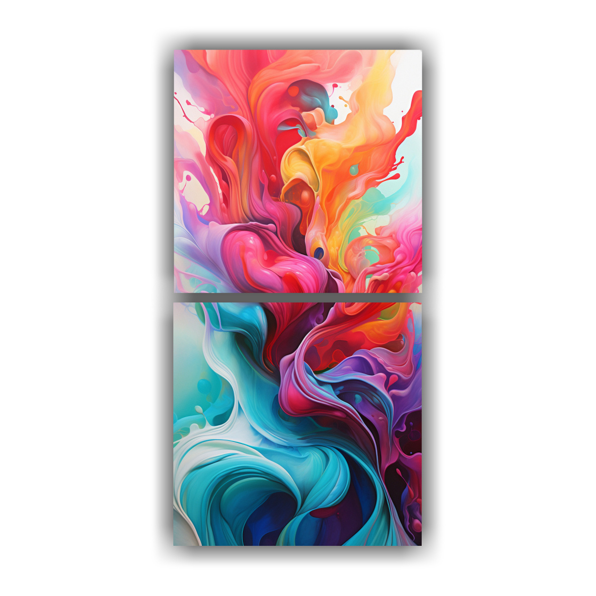 PINTURAS ABSTRACTAS COLORIDAS PARA OFICINA 80X160 CM - 1