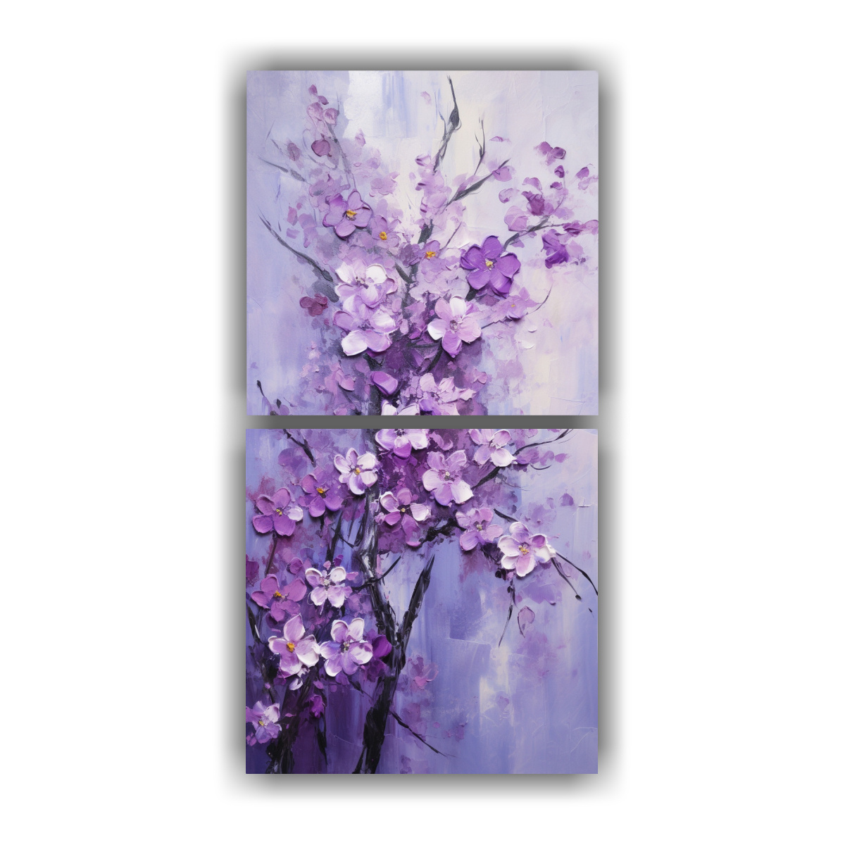 CUADRO ARTE GRAFICO FLORES DE CEREZO MORADO EN 50X100 CM - 1