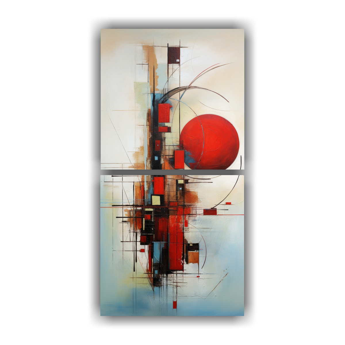 CUADROS ABSTRACTOS MODERNOS FINAS LÍNEAS EN 40X80 CM - 1