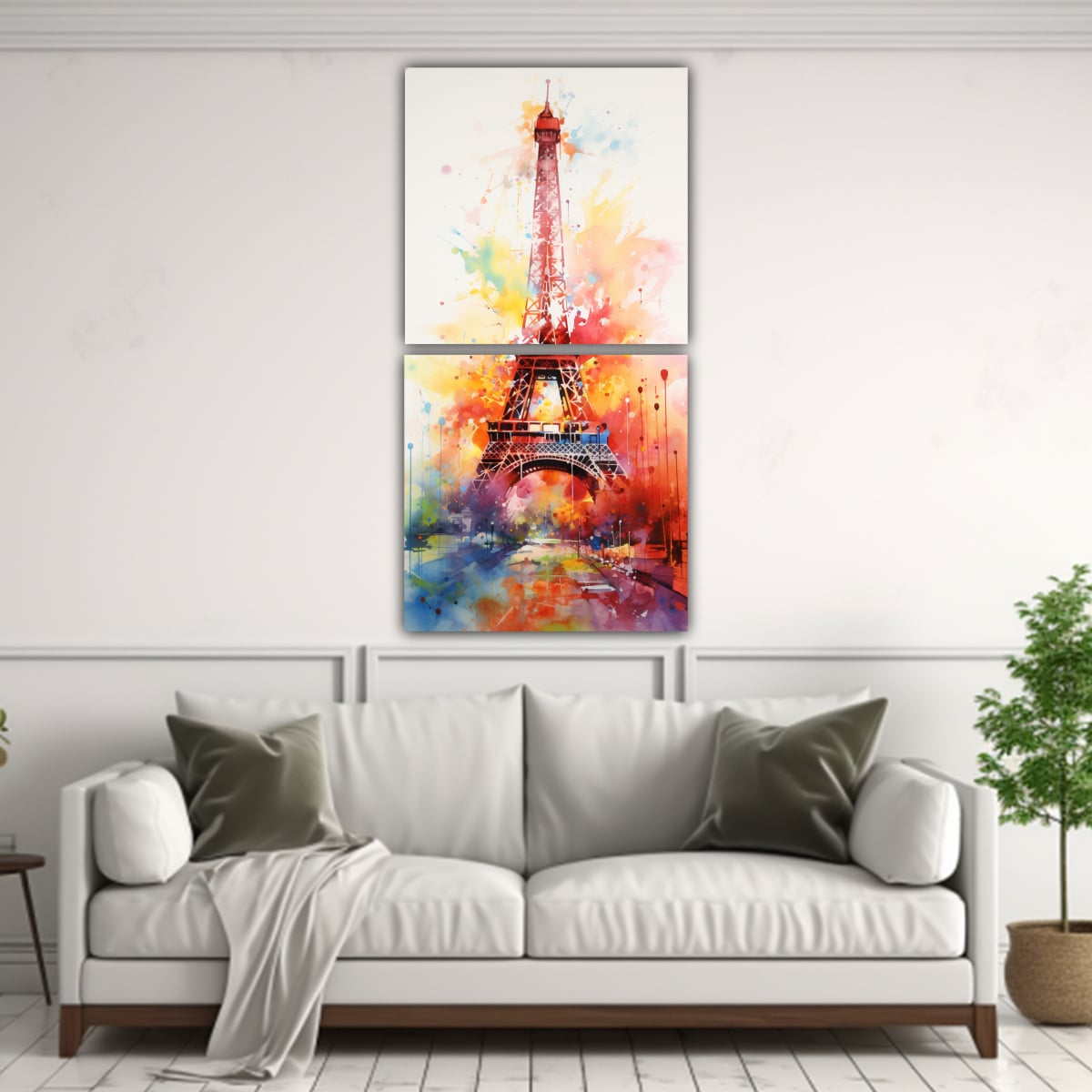 PINTURAS DECORATIVAS DE LOS DOS CUADROS CON TEMA 40X80 CM - 2